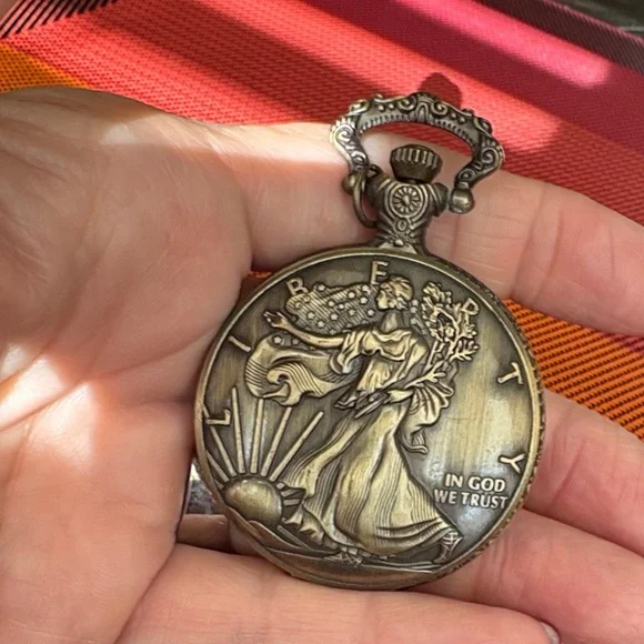 Vintage Style Bronze Pocket Watch - Picture 1 of 3